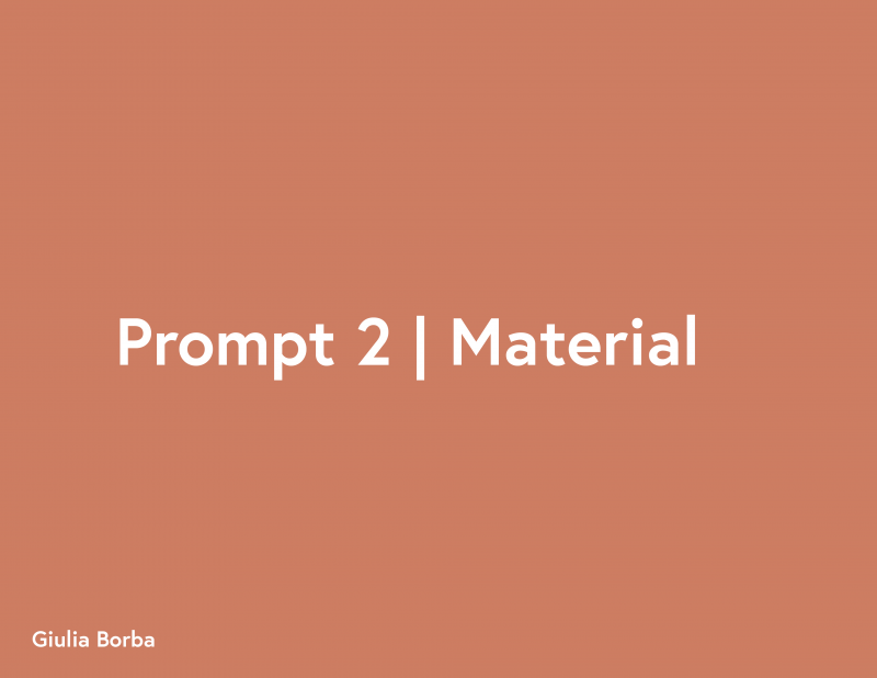 title image; text: prompt 2 | material giulia borba